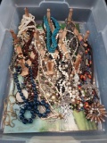 Container of Costume Jewelry and Necklaces