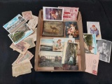 Box of Postcards, Foreign Currency, and Cigarette Box