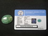 Certified Natural Emerald (Beryl) Oval Mix 34.550 Cts