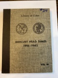 Mercury Dime Partial book including 1916d bid x 63