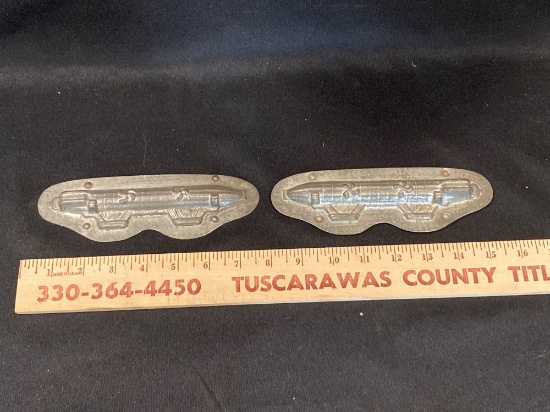 Early Zeppelin, airship, dirigible metal chocolate candy molds