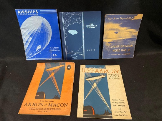 Assorted Group of information books, Airships, USS Akron, Akron & Macon, ZMC 2 and more