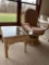 Wicker Style Swivel Chair and Glass-Top End Stand