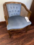 Cane Sided Upholstered Chair
