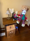 Small Printer Stand, Lamp, Stuffed Animals and Candle Holders