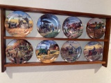 Danbury Mint Tractor Collector Plates w/ Wall Shelf