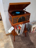 Crowley Record/CD Player w/ Stand and Assorted Records