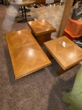 2 Oak End Stands and Oak Coffee Table
