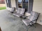 Patio loveseat, 2 chairs and 2 side tables