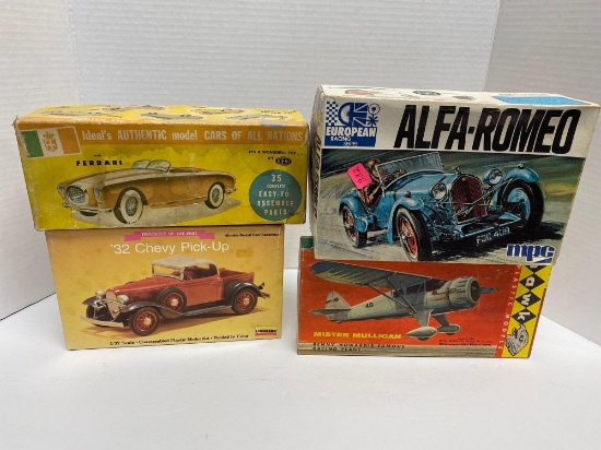vintage car models, Alfa Romeo, Ferrari, pickup Chevy