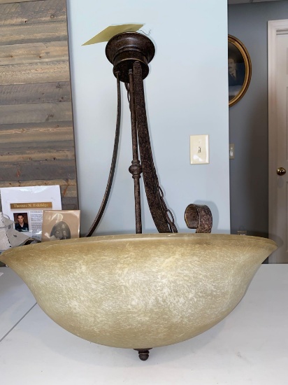 Ceiling light, 27" tall x 18.5" diameter.