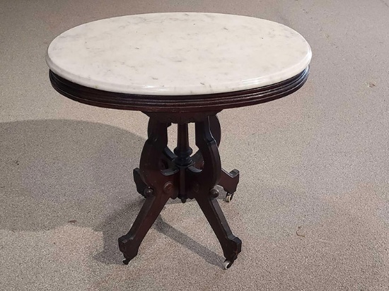 Victorian Marble Top Lamp Table