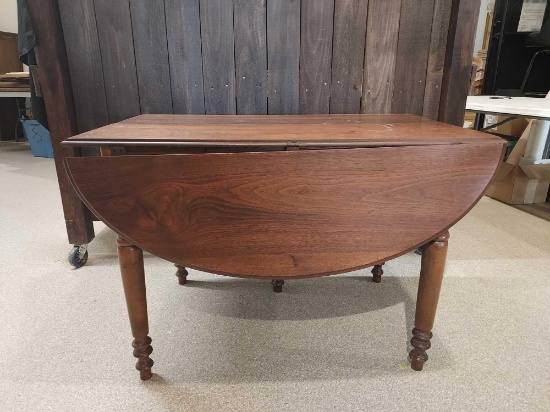 Early Drop Leaf Table with Turned Legs- Some Damage