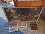 1 Large Painting, 2 Small Paintings, and a Small Mirror