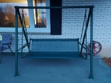 Green Metal Porch Swing