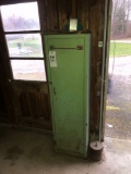 Green steel cabinet and homemade anchor