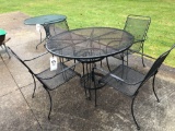 steel patio table and four chairs