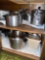 contents of kitchen cupboard, SS pots and pans, cooking utensils and more