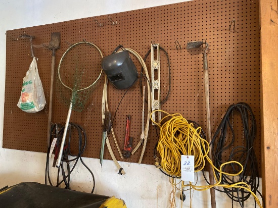cords, pipe wrenches, level, and more