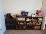 2 bookshelves and books