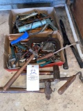 2 boxes of assorted tools, hammers