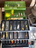 2 tackle boxes with tackle