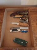 Flat of Assorted Knives and Pocket Knives