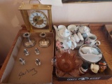 Sterling Shaker and Candleholder Set, Seiko Clock, China Set, and Decorations