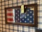 Vintage American Flag Framed, Decorative Painted Board