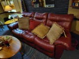Leather reclining 3 cushion sofa and recliner