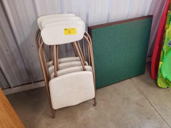Card table with 4 folding chairs