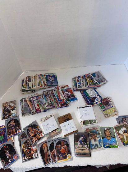 set of older cards, 1980s and '90s baseball, football and basketball