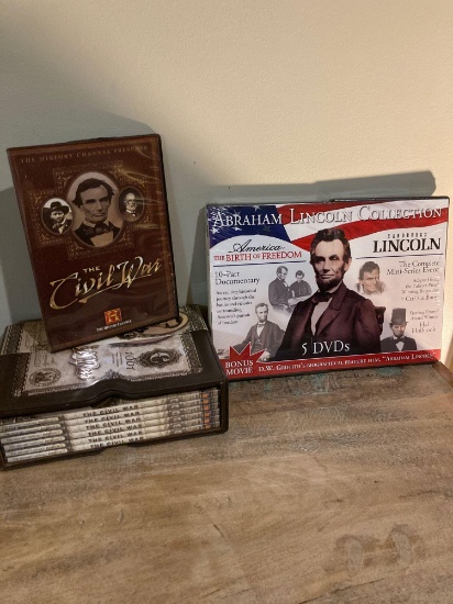 The Civil War DVDs and brand new Abraham Lincoln DVD collection