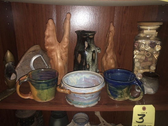 western pottery - glass and metal art glass - etc
