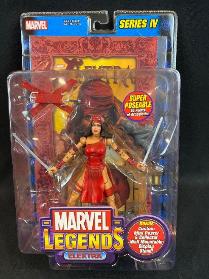 Marvel Legends Toy Biz Series 4 Elektra with red metallic border variant