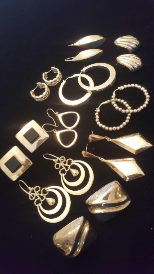 10 pairs of sterling silver earrings
