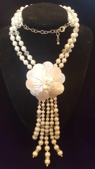 Joan Rivers pearl cascade necklace
