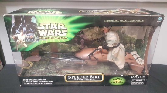 Star Wars Speeder Bike Luke Skywalker toy, MIB, 2001