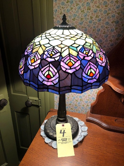 Modern Slag Glass Lamp