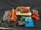 Assorted Slot Cars and Box Load of Track and Extra Pieces