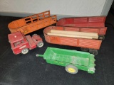 Tin Toy Truck and Trailers, John Deere Spreader