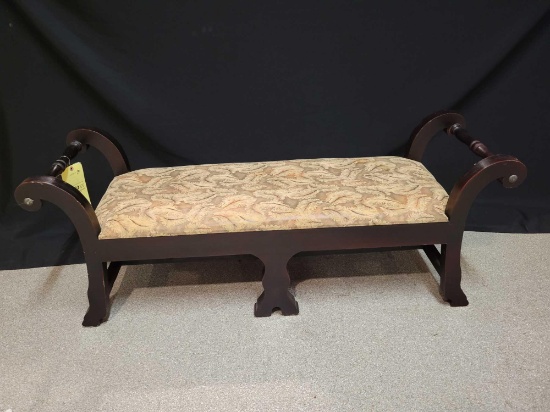 Wood framed upholstered bench