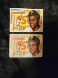 Roberto Clemente 1956 Topps both white and grey back variations 2nd year
