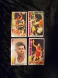 1976-77 Topps large size Basketball 4 card lot Dr J Moses Malone John Havlicek Bill Walton