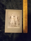 vintage football players photo on board cabinet photo Cambridge, NY nose guard