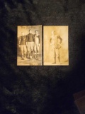 2 early 1910s Football Players RPPC Real Photo Postcards nice equipment