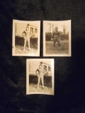 3 early snapshot photos of football players