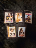 Rocky Bleier 1975 Topps Football Rookie RC card plus 4 other years