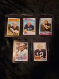Terry Bradshaw Topps Football 5 card lot 1972 to 1976 HOFer
