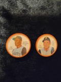 Roberto Clemente 1962 Salada Tea plastic and paper coin plus Bill Mazeroski one